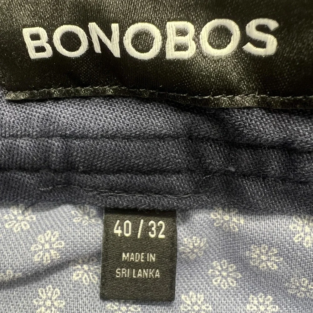 Bonobos‎ Pants Mens 40x32 Navy Straight Fit Stretch Chino Casual Dress Twill